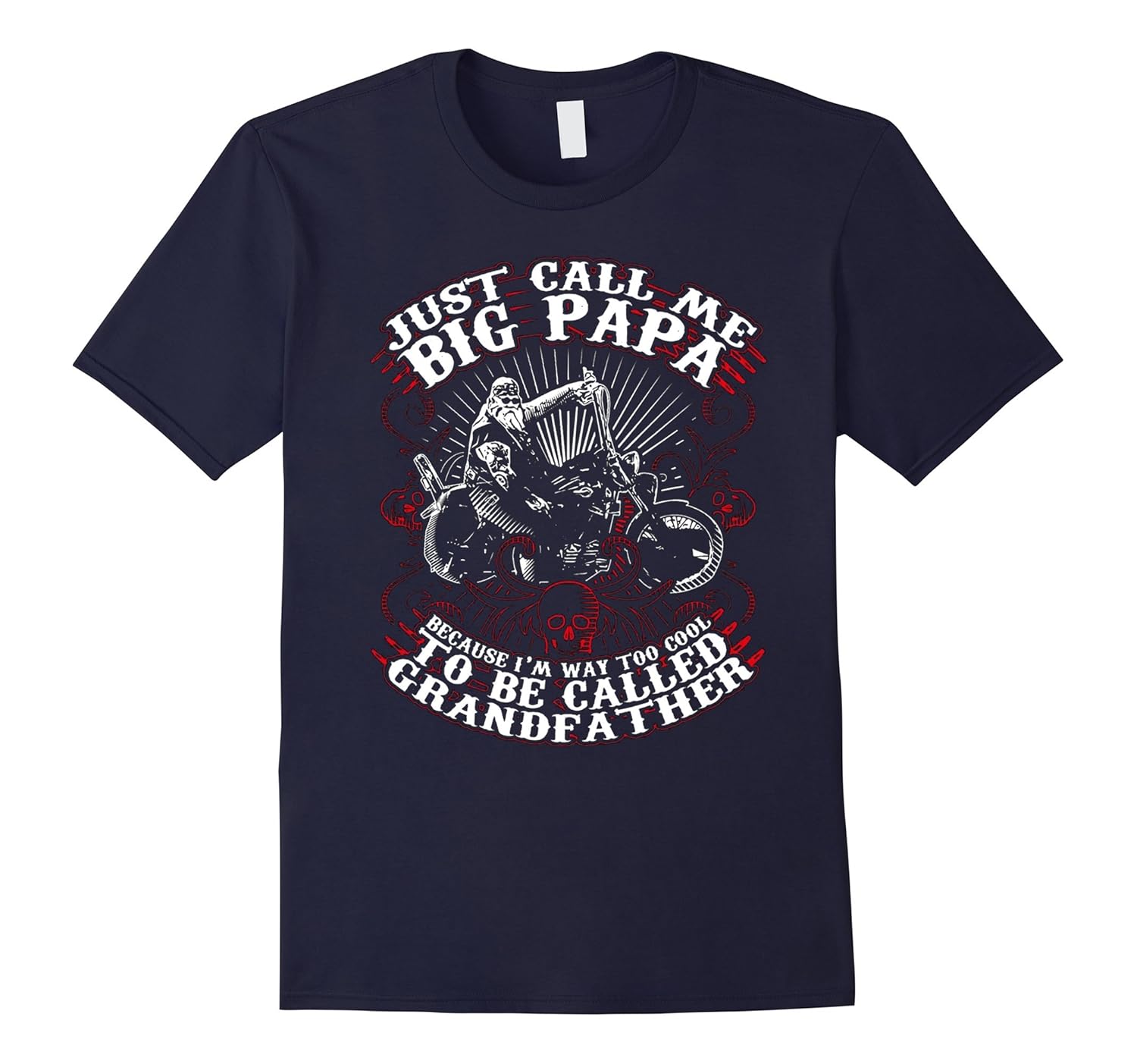 Skull Grandpa Dad, Motorcycle Biker T Shirt Gift-ANZ