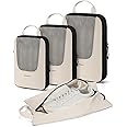 BAGSMART Compression Packing Cubes for Travel, 6 Set Travel Packing Cubes for Suitcases, Compression Suitcase Organizer Bags Set for Travel Essentials, Lightweight Packing Organizers