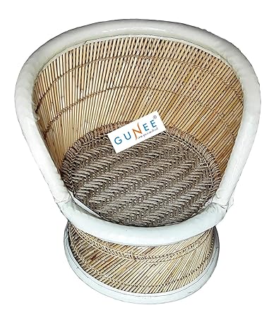 Pushkar Handicraft Bamboo Cane Bar Stool Mudda for Indoor/Outdoor Furnishings (Multicolour, 63)