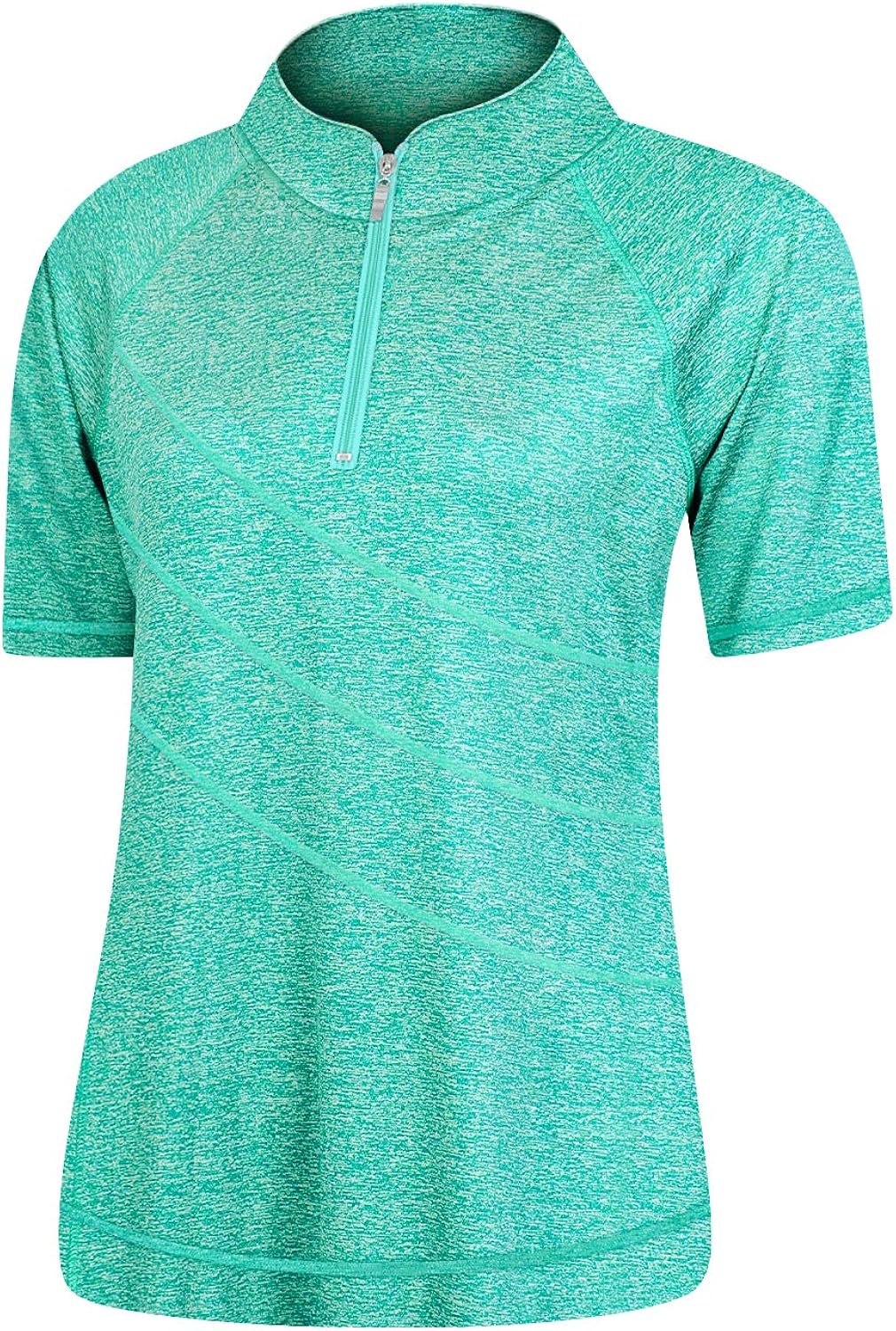 Cucuchy Womens Short Sleeve Workout Shirts Quarter Zip Up Athletic Tunic Tops: Clothing