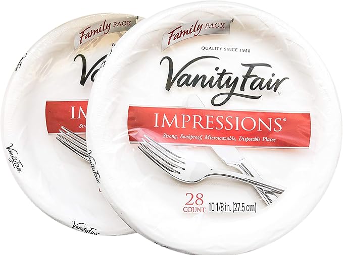 Vanity Fair Impressions 10 1/8in. (25.7 cm), Disposable Plates, 28
