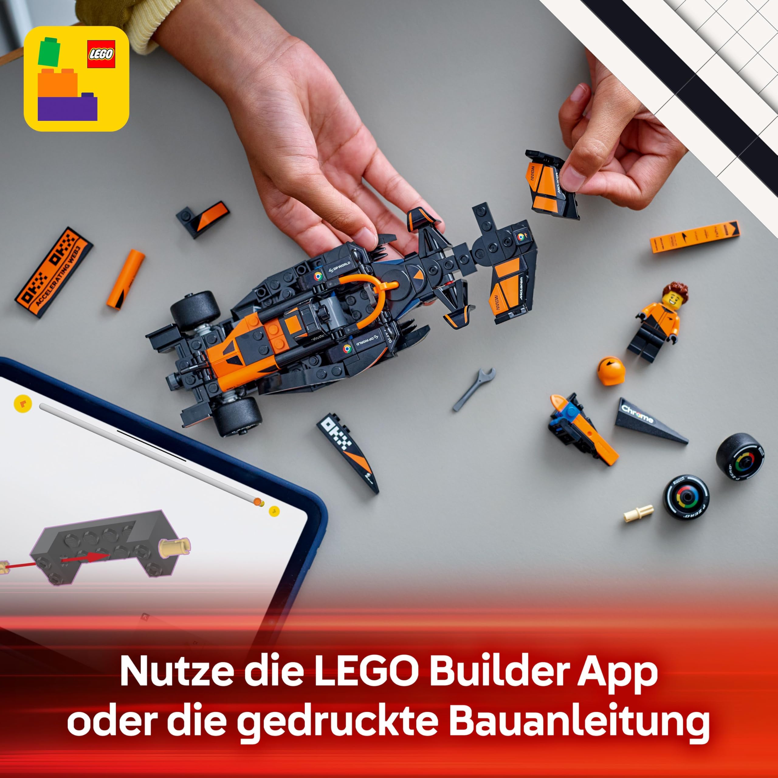 LEGO Speed Champions McLaren F1 Team MCL38 Rennauto - Spielzeug mit Formel 1 Minifigur zum Sammeln - Modell und Geschenk für Jungen & Mädchen ab 10 Jahren und Erwachsene Motorsport Fan 77251 6