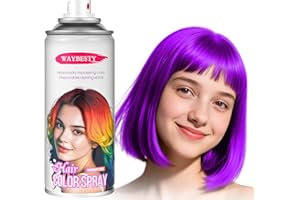 WAYBESTY Temporary Hair Color Spray, Washable Purple Hair Spray for Women, Men, Kids, One-Day Hair Color Wax Dye, Natural Hair Spray Hair Strong Style for Cosplay, Party, Halloween (Purple 120ml)