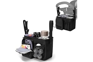 PGmoon Golf Push Cart Organizer Bag with Insulated Cup Holder and Multi-Pockets, Fits Most Carts