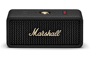 Marshall Emberton III Portable Bluetooth Speaker - Rugged Waterproof IP67 Design | Loud Stereo Sound, Deep Bass with 32+ Hr Playtime | Compact and Wireless for Travel and Outdoors - Black & Brass