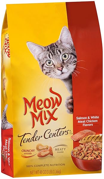 MEOW MIX TENDER CENTERS, 3-POUND, SALMON & CHICKEN