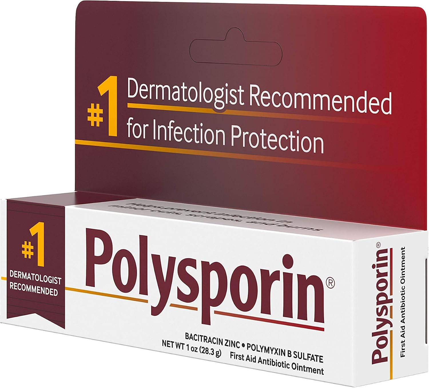 Polysporin First Aid Topical Antibiotic Ointment with Bacitracin Zinc & Polymyxin B Sulfate, For Infection Protection & Wound Care Without Neomycin, Travel Size, 1.0 oz: Health & Personal Care