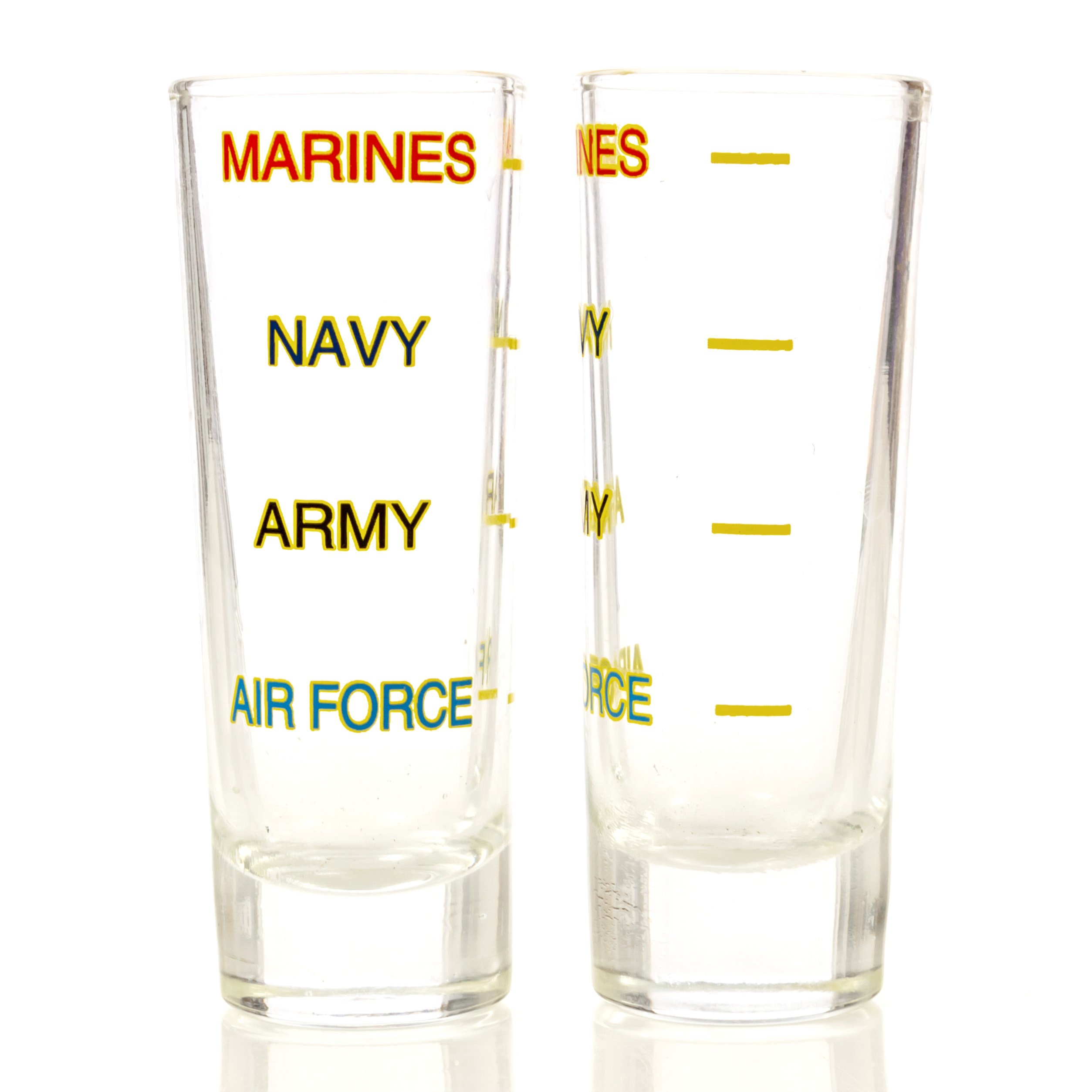 Marine Corps Shot Glass Levels, 4 Pack, Military, Veteran, Gift Set