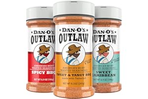 Dan-O's Outlaw Seasoning 3 Bottle Combo - Sweet & Tangy BBQ, Spicy BBQ, and Sweet Caribbean