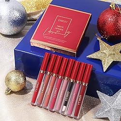 QiBest 8pcs Matte Liquid Lipstick with Lip Plumper