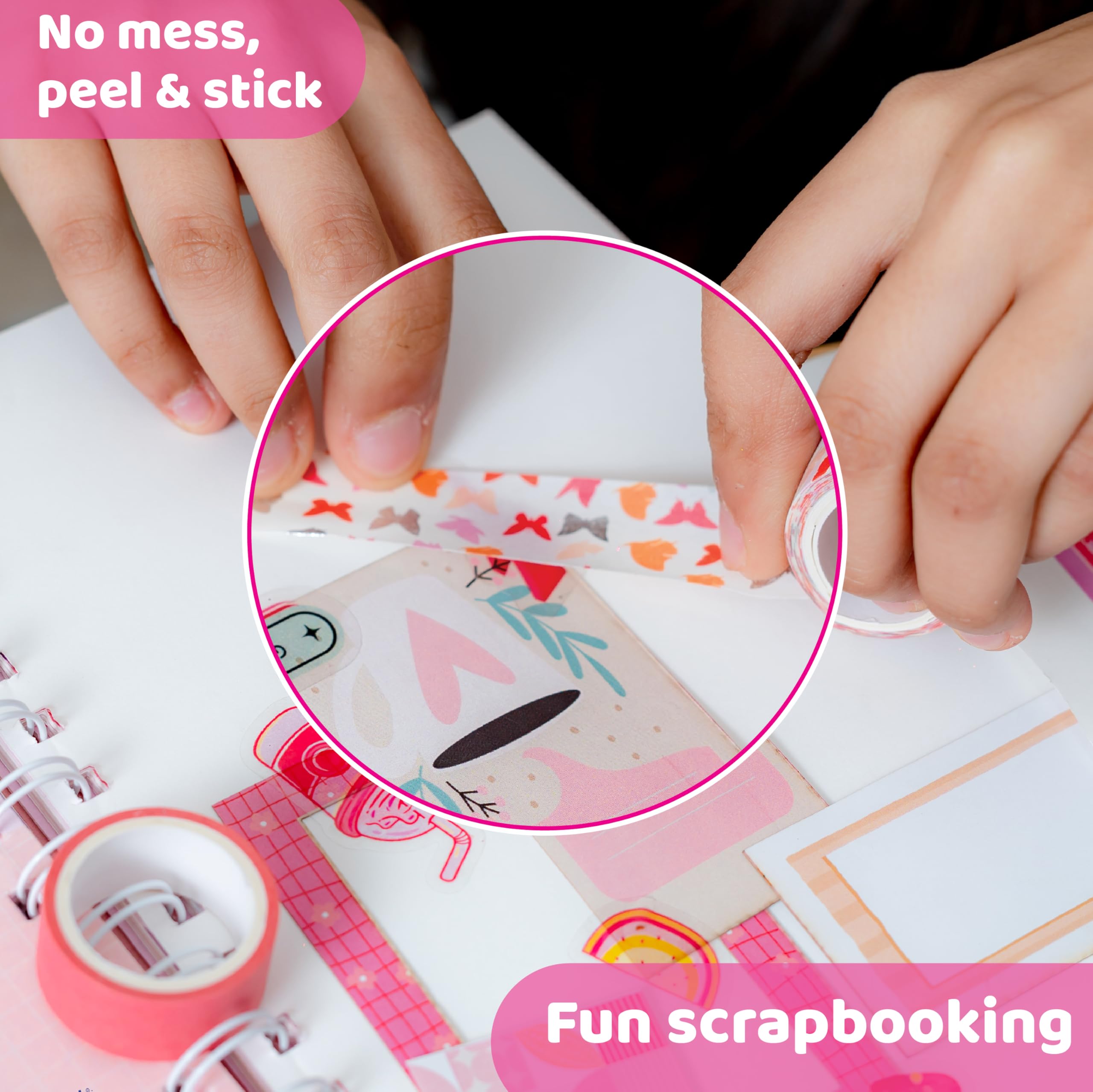 jackinthebox DIY Journal for Girls Ages 8-12, 242 pcs, Journaling kit, Tween Scrapbook, Includes 10 Mental Health Exercises, Girls Diary 8 9 10 11 12 Years