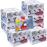 20Pcs Large Clear Vinyl Zippered Storage Bags With Handle - 16*12*4Inch Blankets Organizer for Sweater, Bed Sheet, Pillow - Plastic Bags With Zipper for Closet, Linen