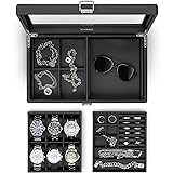 Vlando 6-Slot Watch Box Organize, Lockable Watch