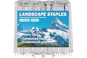 DOFOWORK Garden Stakes - Landscape Staples 20 Pack 11 Gauge Tent Stakes, Garden Staples 6 Inch Anti-Rust Landscape Stakes for Weed Barrier, Irrigation Tubing, Yard Lawn, Landscape Fabric