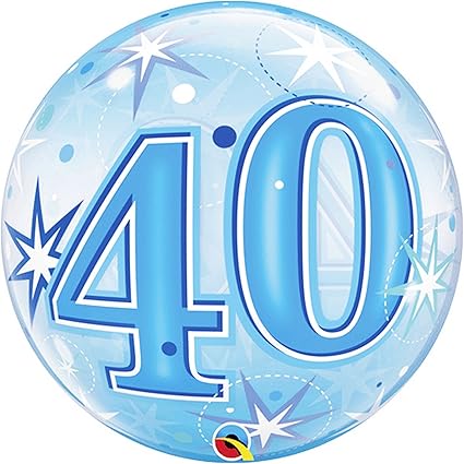 Qualatex Palloncino Con Stelle E Numero 40 56 Cm One Size Blu Amazon It Prima Infanzia