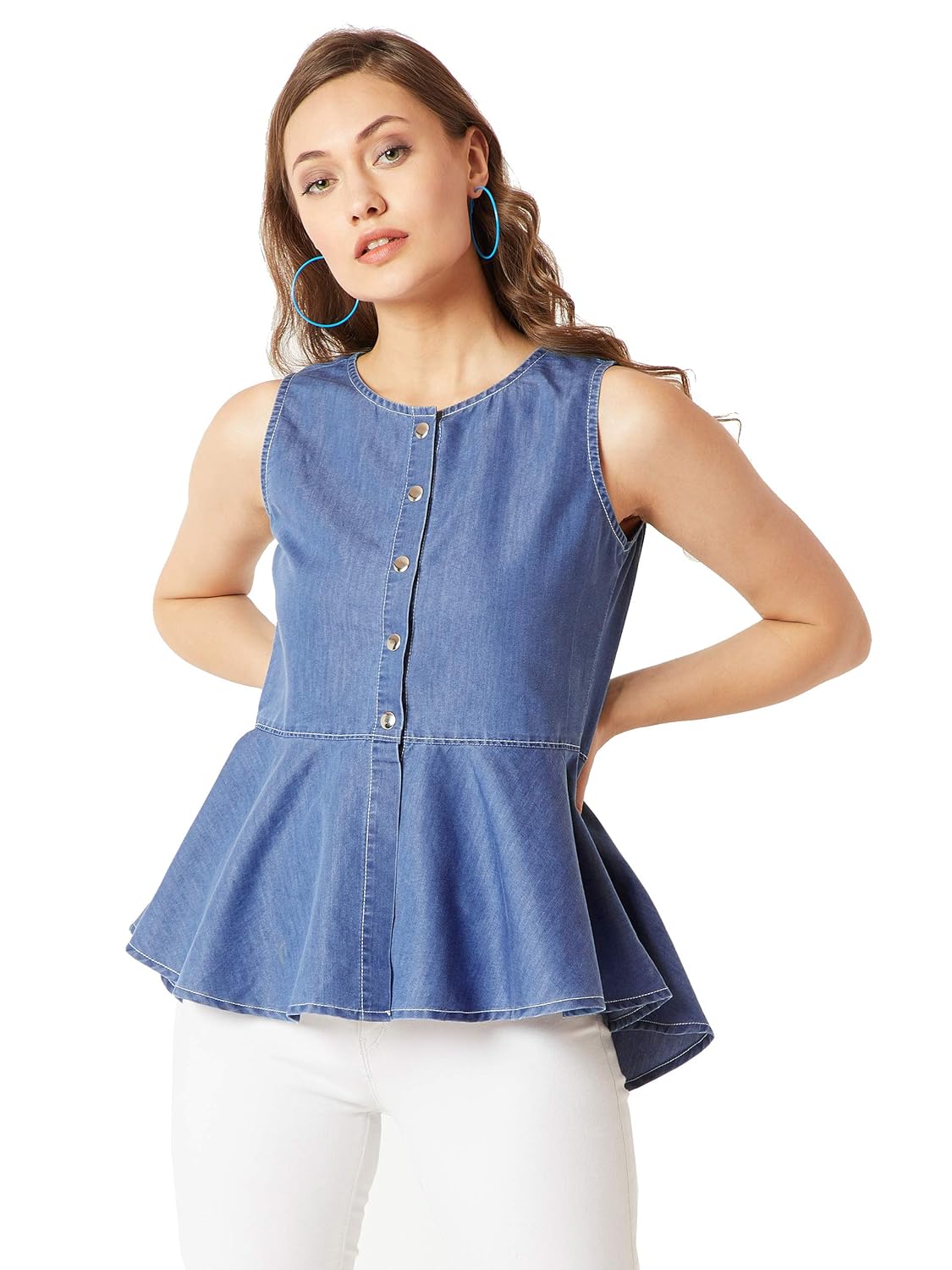 denim peplum top