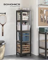 SONGMICS Shelving Unit 37x37x150 cm 400 kg Load Adjustable Shelves Greige Black view 2