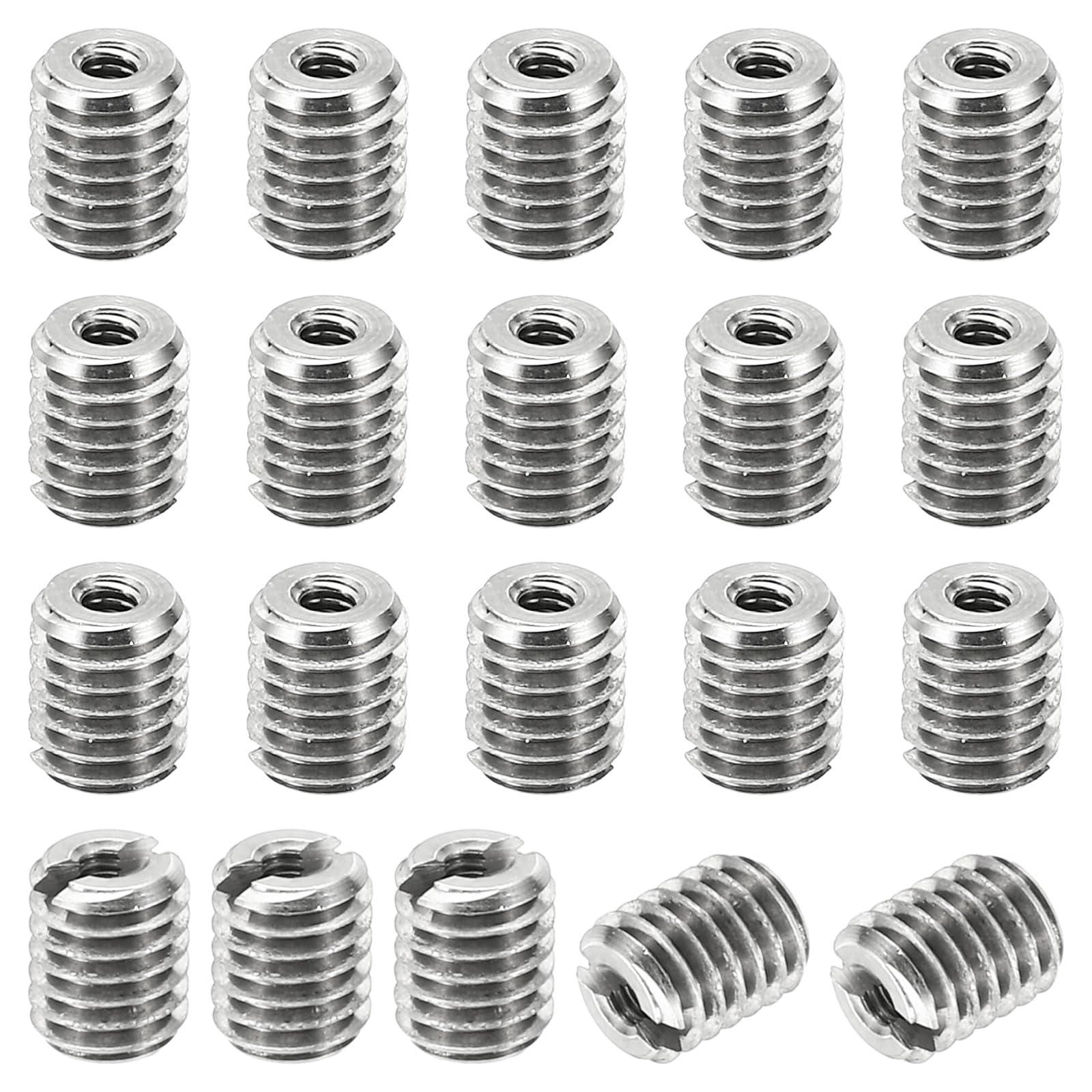 PATIKIL Thread Adapters Sleeve Reducing Nut, 20 Pcs M5x0.8 Male to M2x0.4 Female Repairing Insert Nut Screw Reducer Stainless Steel Fastener 6mm
