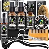 XIKEZAN Beard Growth Kit with Roller Oil Balm Comb Scissors Bag EBook Gift view 1