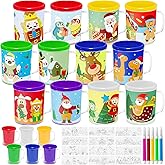 Cinrobiye 12 Set Operation Christmas Bulk Christmas Coloring Cup Color Your Own Mug 8oz Personalized Mugs with Handle Xmas DIY Cups for Home School Activities Holiday Party Favors Supplies Gifts