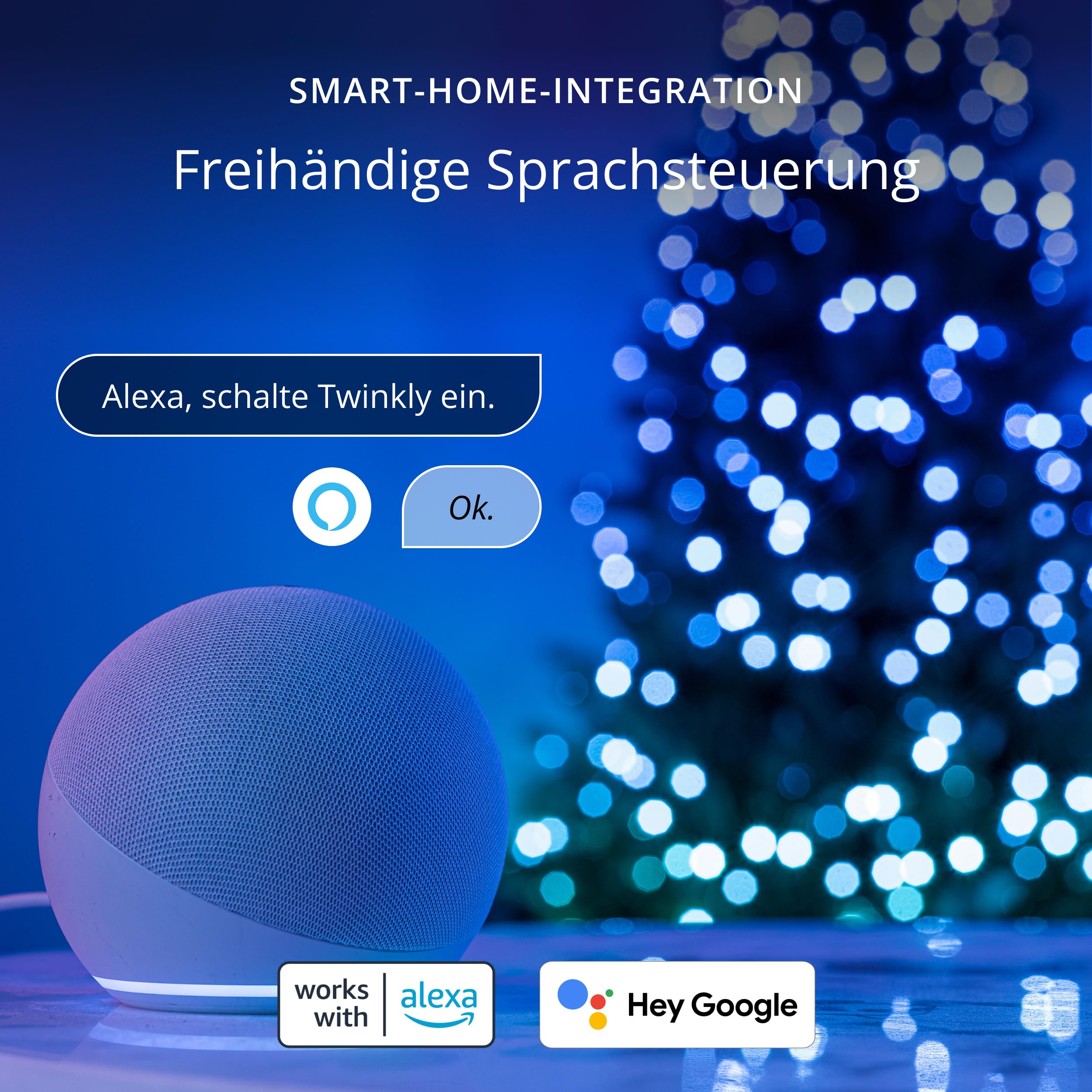 Twinkly Strings HD 700 Smart RGB+W LEDs, 38,5 Meter, Grüne Leitung, Weihnachtsbeleuchtung für Innen- und Außenbereich 6