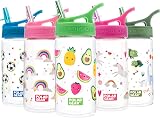 Polar Gear Kids Water Bottle 400ml with Straw Leakproof Green Fruit