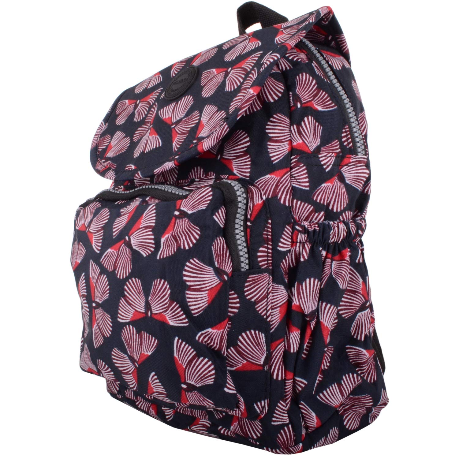 Valita Womens Lightweight Medium Patterned Work/Travel Backpack/Rucksack - Burgundy Butterfly