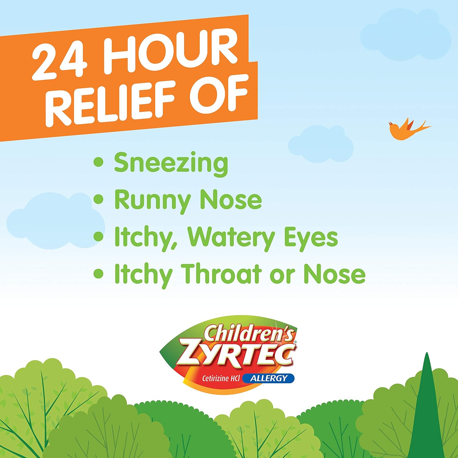 Children's Zyrtec 24 HR Dissolving Allergy Tablets, Cetirizine, Citrus Flavor, 24 ct: Health & Personal Care