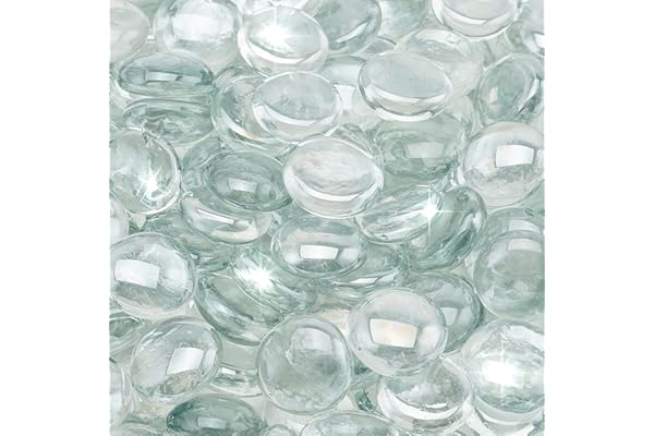 Stanbroil 10-Pound Reflective Fire Glass Beads - 1/2 inch Luster Fire Glass Drops for Fireplace Fire Pit, Crystal Ice Luster