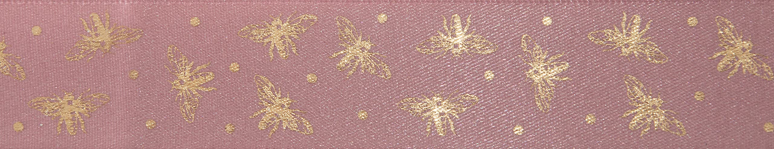 Berisfords Ribbon Reel, Polyester, Rose/Gold, One Size