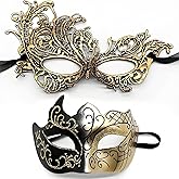 AMWYODK Venice couple thickened lace eye mask Halloween, carnival mask party mask carnival 2 pieces