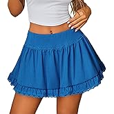 Avidlove Sexy Mini Skirt Flowy A Line Ruffle Hem Y2K Cute Lingerie Skirts