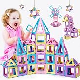 TOKBLOK 80PCS Magnetic Tiles for Kids, Magnet Blocks Building Toys Ages 3+ | Pastel Magnet Tiles, Magnetic Blocks, Gift for 3+ Years Girl, STEM Learning, Preschool Educational Toys, Classroom must haves