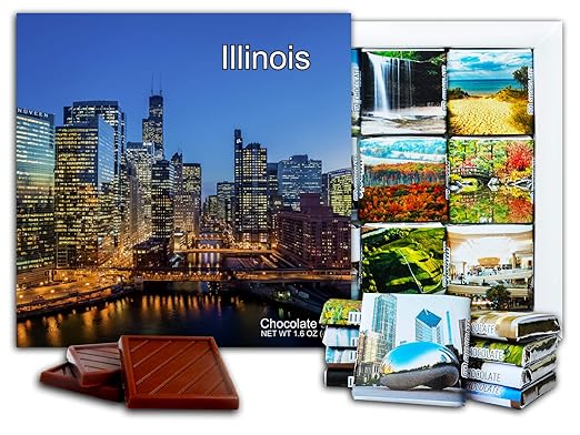 Da Schokoladen Sussigkeiten Souvenir Illinois Zustand Schokolade Geschenk Set 13x13cm 1 Kasten Nacht Amazon De Lebensmittel Getranke