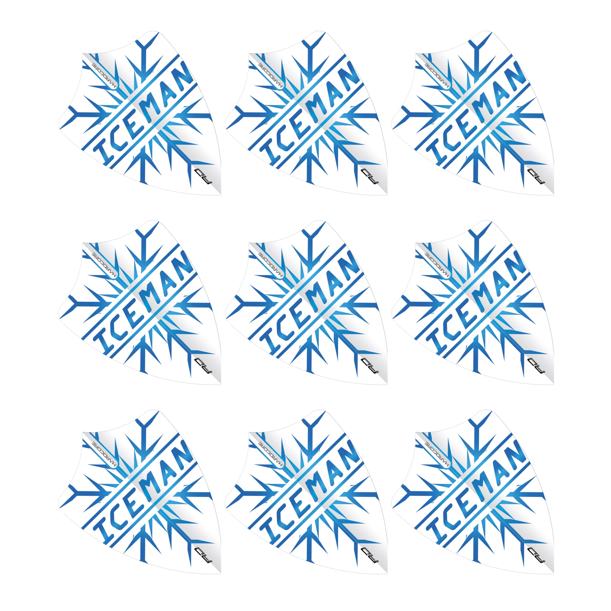 RED DRAGON Hardcore Gerwyn Price Snowflake Freestyle Dart Flights- 3 Sets Per Pack (9 Dart Flights in total)