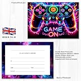 Olivia Samuel Gaming Party Invitations 40 Pack Neon Colour Invites with view 2