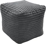 Beautiful Beanbags Jumbo Cord Beanbag Cube Pouffe Footstool Grey view 1