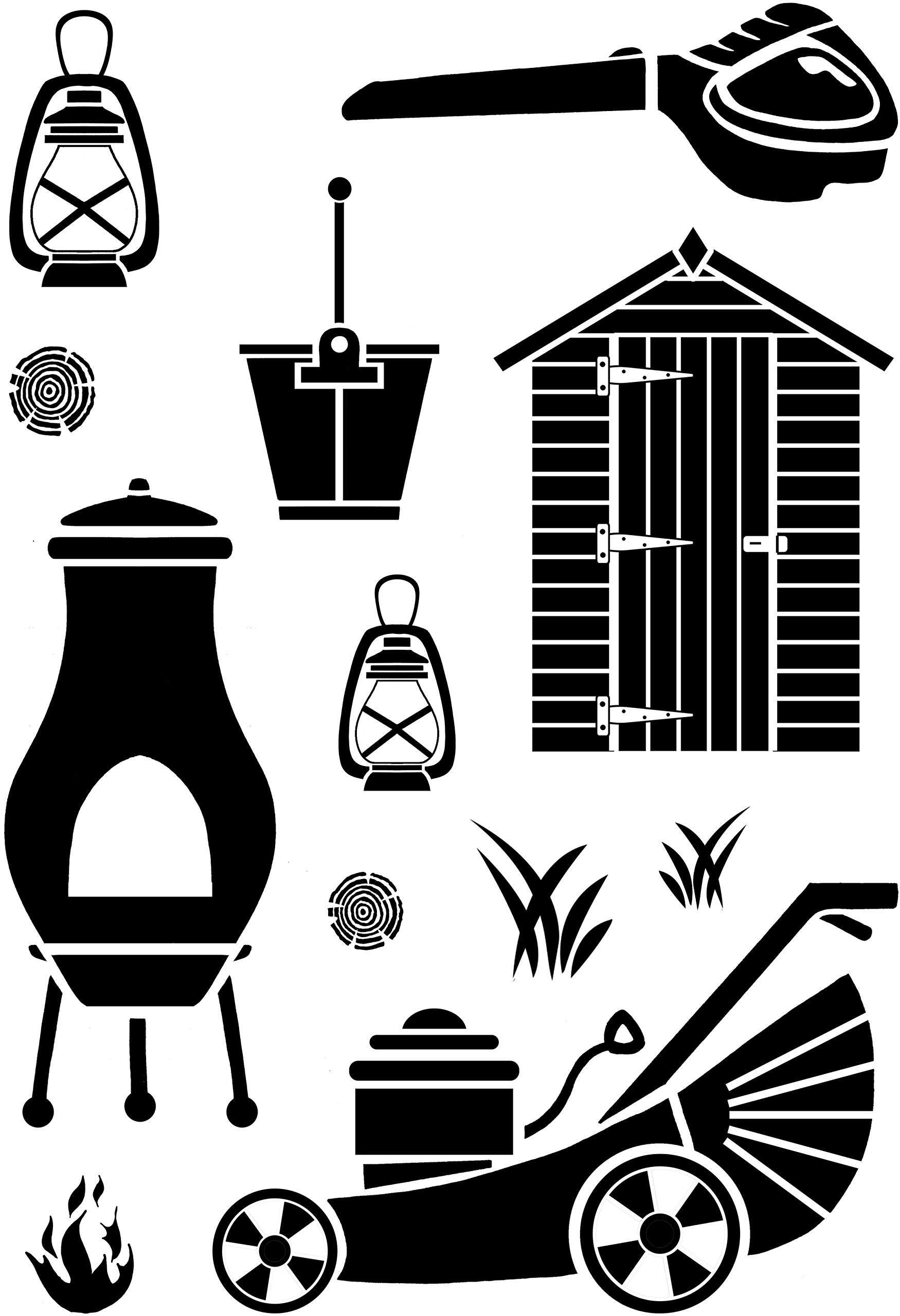 Card-io Blower And Mower Clear Stamp Set, Transparent,22.3 x 11.5 x 0.3 cm