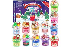 PANSHAN Slime Advent Calendar 2025, Christmas Countdown Calendar 24 Days, Different Butter Slime Crystal Slime Fidget Toys & Party Favors for Girls and Boys, Non-Sticky and Safe