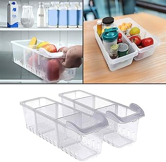 Fridge Baskets 2 Pcs Fridge Storage 40cmx12cmx16cm Fridge