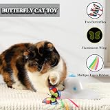 Vealind Interactive Cat Toy Cream White 360° Rotating Butterfly Teaser view 3