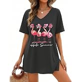 UNIQUEONE Women's Swimsuit Cover Up Summer Sleeveless Beach Dress Casual Loose Tank T-Shirt Bikini Bathing Suit Coverups 2026