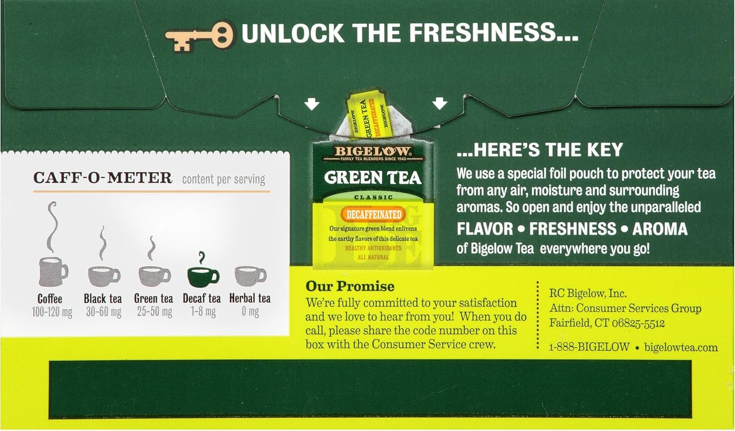 Bigelow Decaffeinated Green Tea Bags, 20 Count Box (Pack of 6) Decaf Green Tea, 120 Tea Bags Total : Bigelow Green Tea Decaf : Grocery & Gourmet Food