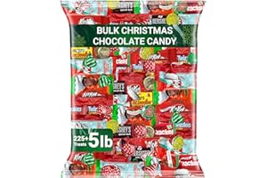 KATIE’S KANDY KORNER Christmas Stocking Stuffer Candy Bulk 5 Pounds, Approx. 250 Pieces, Assorted Individually Wrapped Candy And Chocolate Variety Pack With Gummies, Licorice Twists, Chocolate Drops And Peanut Butter Cups