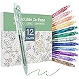 Four Candies 12Pack 0.5mm Quick Dry Retractable Gel Pen Set, Cute Transparent Fine Point Multicolor Note Taking Aesthetic lnk Pens, Comfort Grip 12 Ink Colors Drawing Writing School Office Home