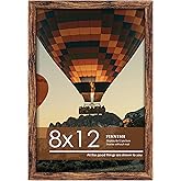 Fisnish 8x12 Picture Frame, for Tabletop Display, Horizontal or Vertical Wall Mounting, Brown