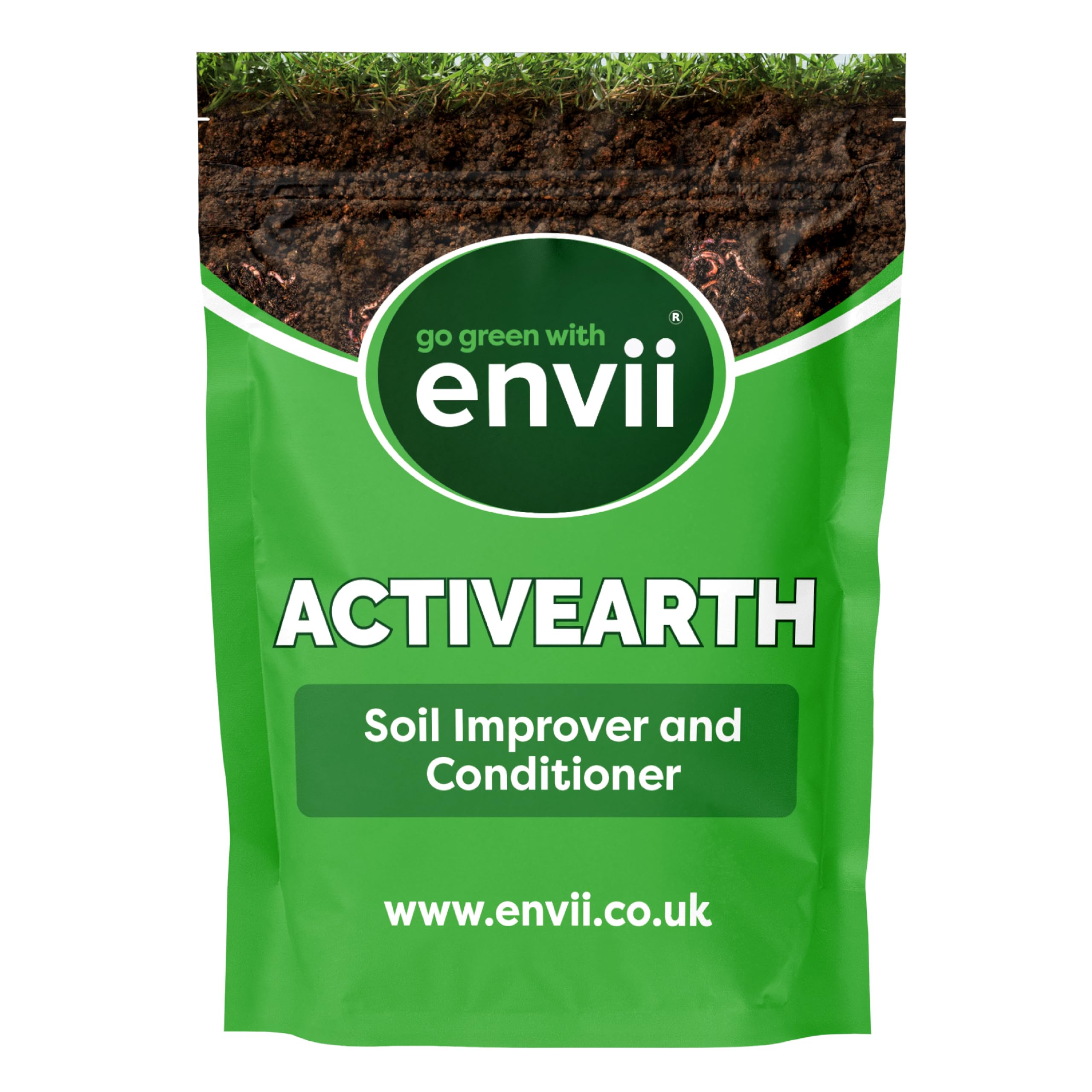Envii Activearth - Natural Soil Improver & Conditioner, Boosts Soil Health, Improves Soil Structure & Nutrient Uptake, Encourages Earthworm Activity, Garden Soil Enhancer - Covers Up to 60m²