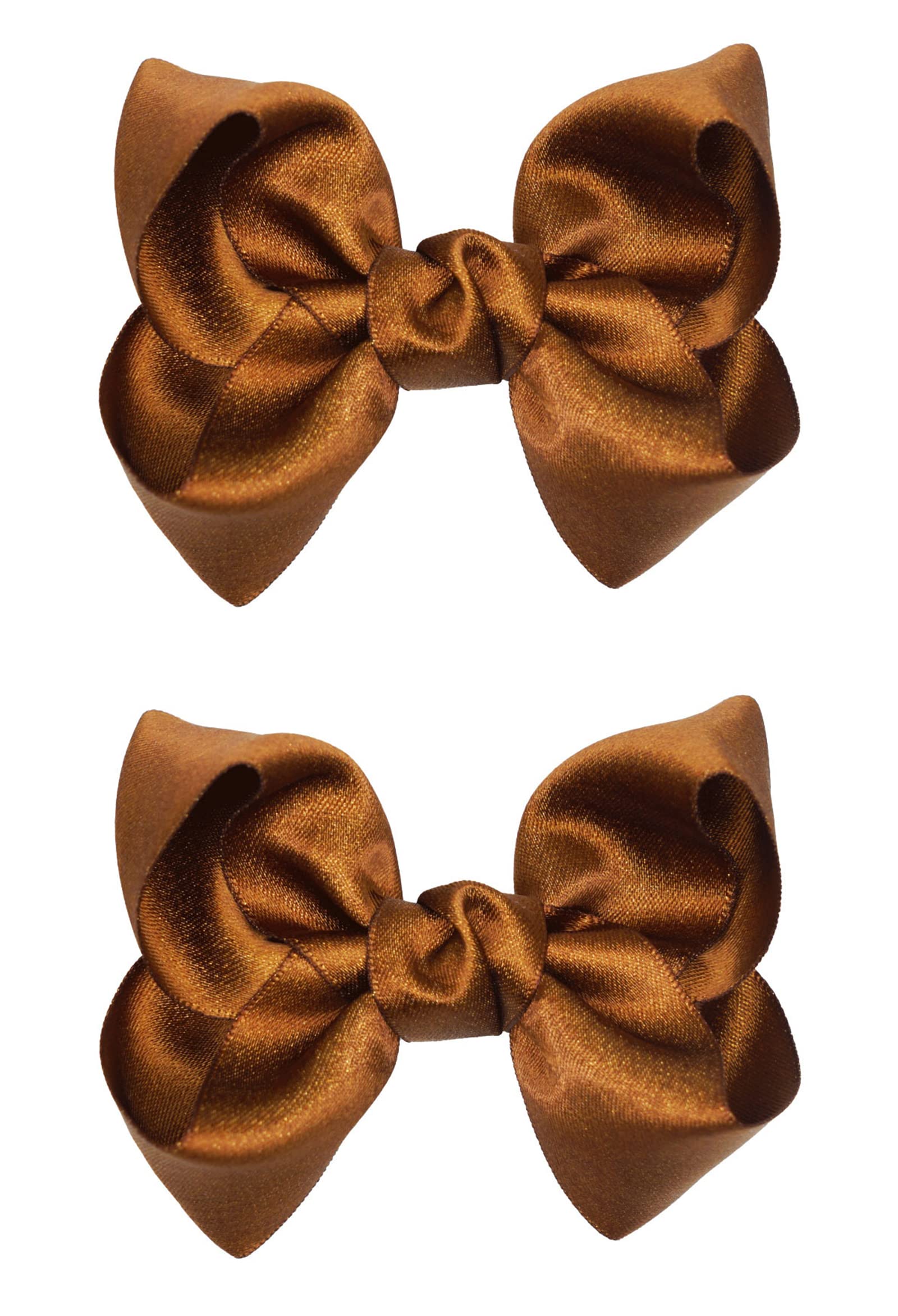 ZOONAI 3 Inch Baby Girl Hair Bows Clips Hairpin Headwear Little Teen Toddler Girls Kids Teens Toddlers Hair Accessories - Set of 2 (Deep Brown)