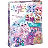 Nebulous Stars Kids Crafts Pompom Maker Kit - Create 5 Adorable Animoulous Keychains with Fluffy Yarn, DIY Craft for Kids Ages 8+