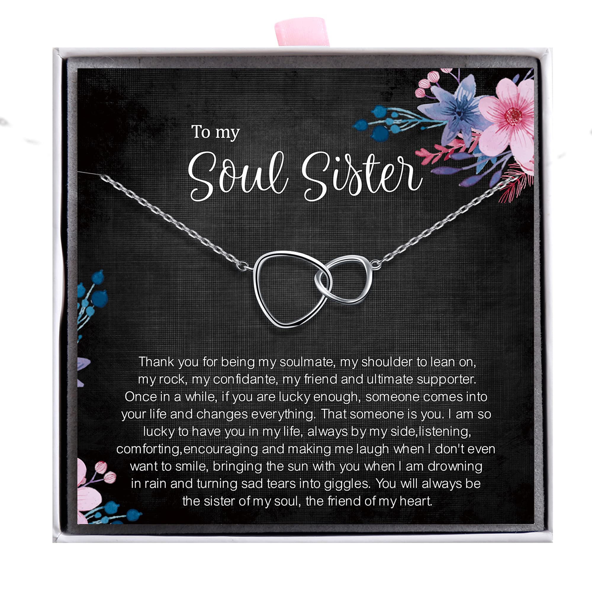 ALoveSoul Soul Sister Necklace, Best Friend Jewelry, Soul Sister Gifts, Birthday Gift for Soul Sister, Friendship Gifts for Women